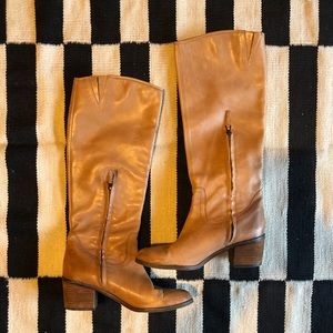 Sam Edelman Knee High Tan Heeled Boots